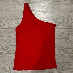 a new day Red One-Shoulder Tank Top